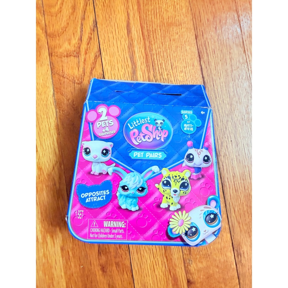 Littlest Pet Shop LPS G7 Pet Pairs Series 5 Axolotl 415 & Leopard 416 Set